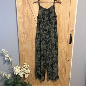 Old Navy Green Floral Jumpsuit
